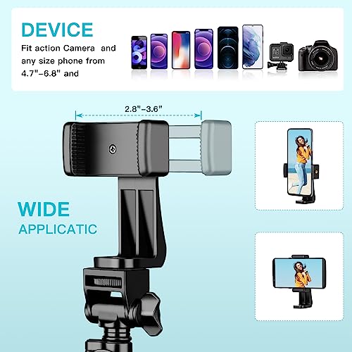 Image of 74 inch Flexible Phone Tripod, Tall Cell Phone Tripod with Adjustable Gooseneck & Remote, Portable Camera Cellphone Stand for Video Recording, Compatible with iPhone Android