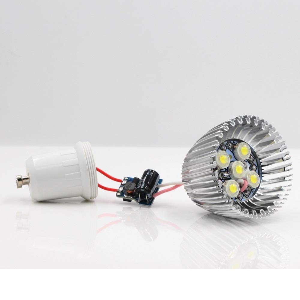fengyan Casa bombillas 24v Lámpara 10pcs Iluminación for el hogar Bombillas LED GU10 bombillas de 12 a 24 voltios proyector de 5W super brillante de alta potencia de la cáscara de aluminio 12v Familia