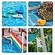 IKOPFLN 5 Blatt Pazifik Ozean Wassereffekt Wellenförmiger Bach Modell Miniatur See Fluss Bach Diorama Landschaft Landschaft DIY（A）