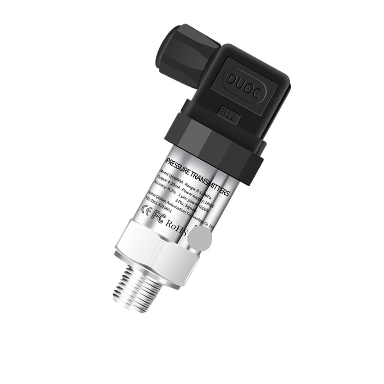 PEQYUACTE Sensor Transmitter 4-20mA 0-10V 0-5V RS485 0-1.6Mpa 0-10bar 0-2.5Mpa 0-25bar G1/4 DC24V Pressure Transducer(Output 4-20ma Npt1-4)