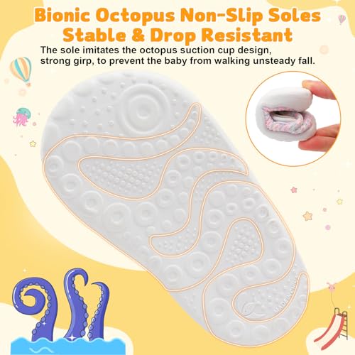 FEETCITY Baby First Walking Shoes - Lightweight Barefoot Slip On Sneakers for Infant Girls and Boys angle 8