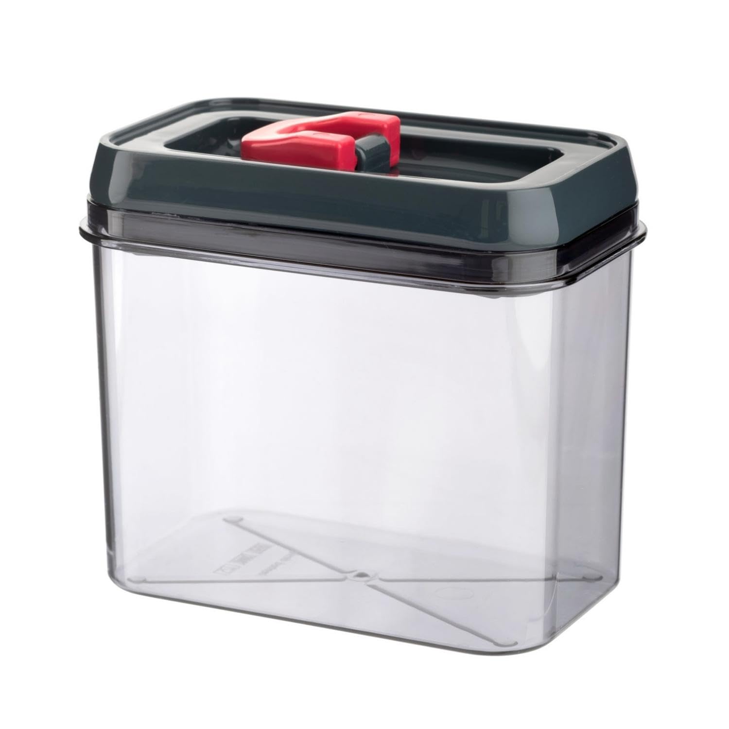Homeshopa.com Red Homeshopa Airtight Food Storage Containers, Kitchen & Pantry Organisation, Clear Plastic Canisters With Durable Click Seal Lid, Ideal For Pasta Cereal, Flour & Sugar (1, 1.2 Litres)