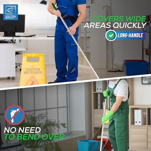 Colour Coded Mop and Broom Handle Replacement – 120cm Long Aluminium Handle Screw End, Interchangeable That Fits Most Broom and Mop Head (Green)