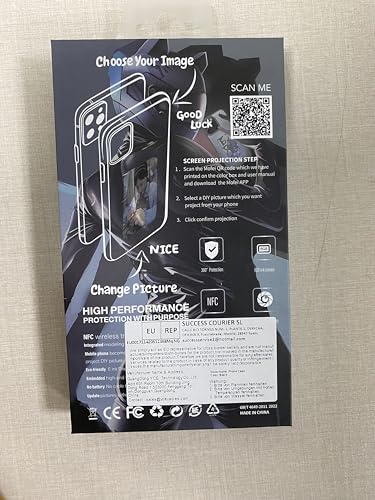 YCE Smart Ink Screen Phone Case Smart NFC Phone Case DIY Personalize Photo Changing 3.5 Inch Ink Display Image On iPhone Case for iPhone 13/14,14 Pro/Max | Iphone 15,Pro/Max Black - Image 2