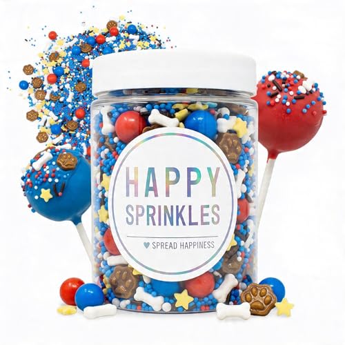 Happy Sprinkles Paw Power 90g | Helden Streusel Mix Mit Schokolade Zum Dekorieren | Ideale Tortendeko | Für Kekse Eis & Kuchen Geeignet (90g)