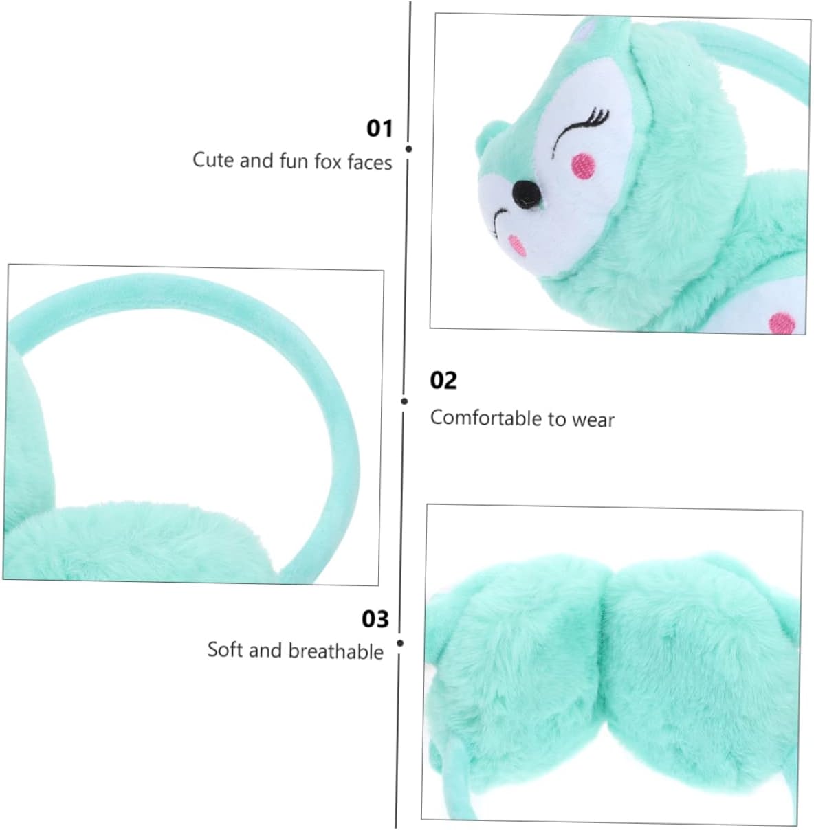Beavorty 2pcs Boys and Girls Fuzzy Earmuffs Warm Ear Covers Winter Earmuffs for Boys and Girls Hearing Protection
