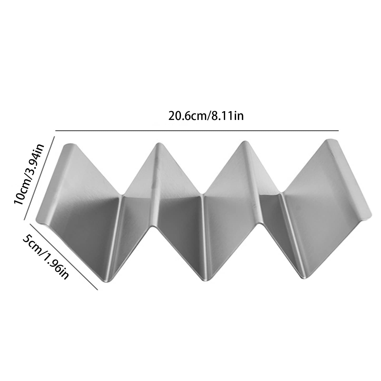 Supporto per Taco – Set di 4 Supporti per Tortilla in Acciaio Inox, Vassoio Taco a Forma di W, Supporto per Fino a 3 Tortillas, Forno, Barbecue e Lavabile in lavastoviglie
