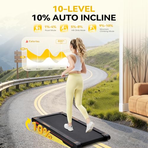 Image of Freepi Walking Vibration Pad with 10% Auto Incline,Under Desk Treadmilll for Home,Walking Vibration Workout Pad