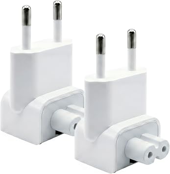 Mac European Plug Adapter, EU Wall Duck Head Converter Travel Charger Adapter Compatible with Mac Book Mac/iBook/iPhone/iPod Power Adapter Brick 1- Pack