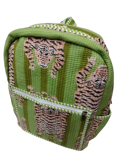 Image of Doraya Cotton Quilted Unisex Backpack Hand Block Floral Printed Design Stylish Eco-Friendly Bag for School, Travel, and Everyday Adventures