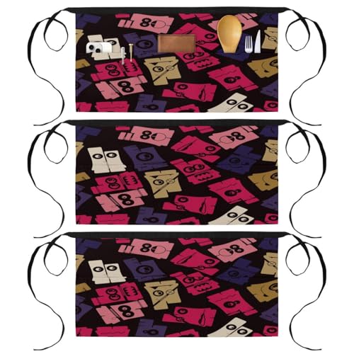 Demi-tablier pour cuisine et pâtisserie Monsters Old lot de 3