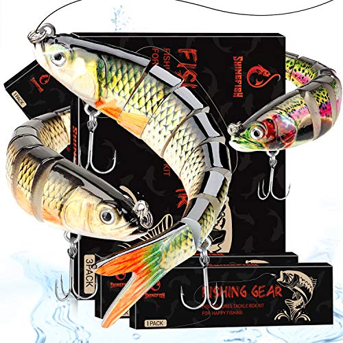 SHINEFISH Fishing Lures Multi Jointed Swim baits Slow Sinking bass Lures The New Upgrade Luya Fishing Lures Gear (ABC)