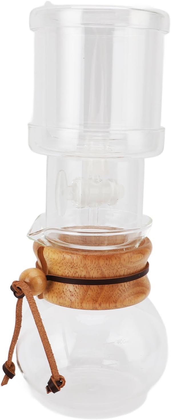 CHICIRIS Luxury Ice Drip Coffee Maker, Double Layer Borosilicate Glass Cold Brew Coffee Maker with Sealed Design for Rich Flavor, 400ml Capacity for Home Office