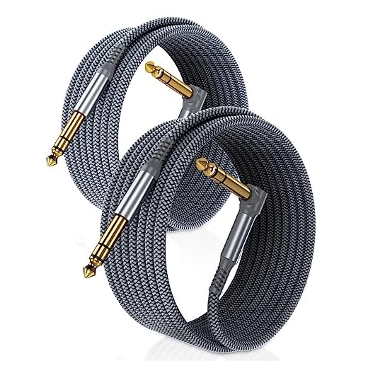 RUXELY Cable Instrumento 6.35mm TRS 3M 2-Pack,Lead Balanceado Audio Estéreo 1/4 Pulgadas Macho 6.3 Jack,Cord 6.35 para Guitarra Eléctrica,Bajo,Teclado,Mezclador,Amplificador Amp,Altavoz