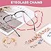 uxcell Flower Eyeglass Chains for Women, Crystal Eyeglass Holder Chains Adjustable Sunglasses Lanyards Holder Chain Beaded String Holder Anti-Lost Strap for Glass Sunglass, Blue