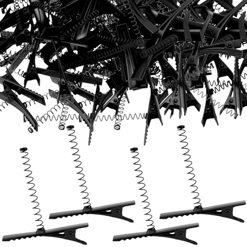 PAGOW 40 Pcs Sprout Clips, Metal Duck Bill Hair Clips, Black