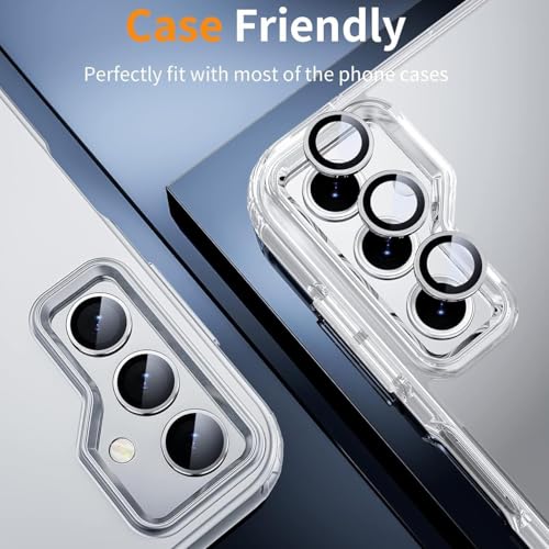 Image of Camera Lens Protector for SAMSUNG GALAXY S25 SILVER HD Clear Camera Lens Case Friendly Scratch Resistant Lens Cover Full Coverage Camera Guard Waterproof Heavy Duty Camera Protector