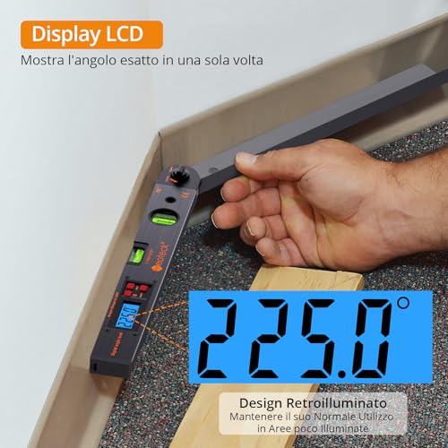 Neoteck Medidor Digital de Ángulo 225° y Nivel miniatura 7