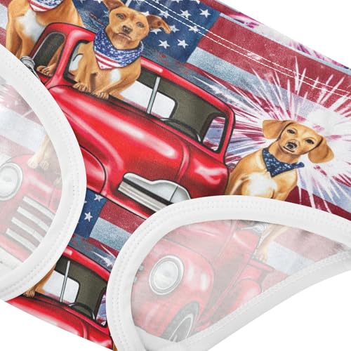 Print Girls Underwear Toddler 2t Cotton Cute Panties Girl Vintage Red Truck Dogs USA Flag Kids Undies Briefs4