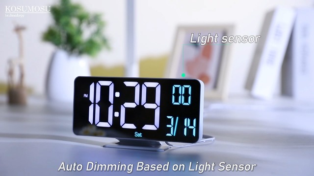 Amazon.com: KOSUMOSU Digital LED Clocks for Bedrooms 6.7in White