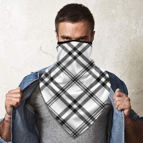 Preisvergleich Produktbild Einfache schwarz-weiße Karo-karierte antike Schönheit Bedrucktes Multifunktionstuch mit ausgefallenem Hochwertige Sturmhaube als Wärm- und Schutztuch - Halstuch, Face Shield, Gesichtsmaske