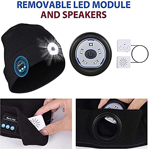 Flintronic Cappello Bluetooth con Luce LED, Berretto Uomo Donna Invernali