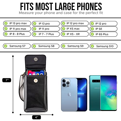 Claasico Womens Crossbody Wallet & Phone Case | Iphone/Samsung/Lg Magnet Cell Pouch & Handbag #TOP1