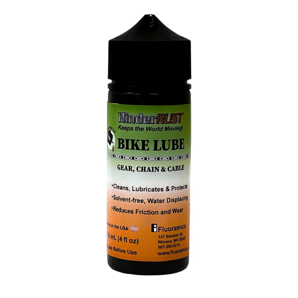 HinderRUST Bike Lube: Cleans, Lubricates, and Protects Bicycle Gears, Chains, and Cables- Safe to use with e-Bikes and e-Scooters (118 mL (4 fl oz) Dropper Tip Bottle)