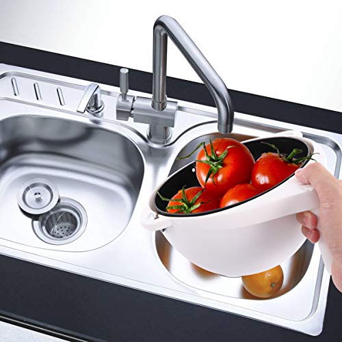 NICEXMAS Escorredor de Cozinha de Dupla Camada Tigela de Lavagem de Plástico E Cesto de Drenagem de