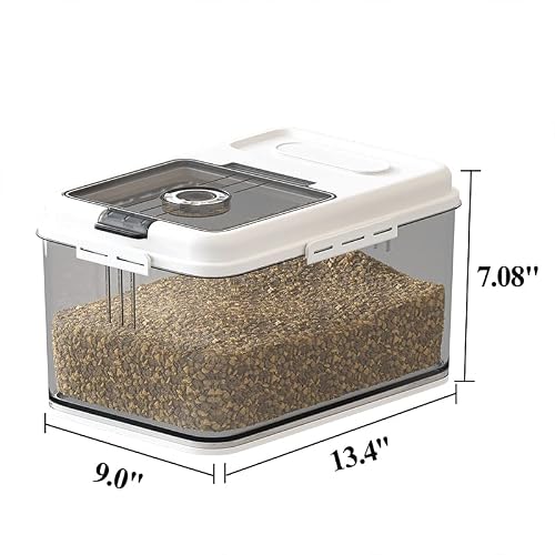 Sowone Rice Storage Container, 10 Lb Dog Food Storage With Measuring Cup, Great For Rice, Flour, Nuts, Beans, Cereals, Cat Food, Dog Treats, Small, Transparency #TOP6