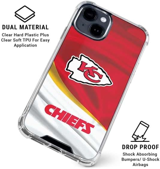 Skinit Clear Phone Case Compatible with iPhone 14 - Officially Licensed NFL Kansas City Chiefs Design