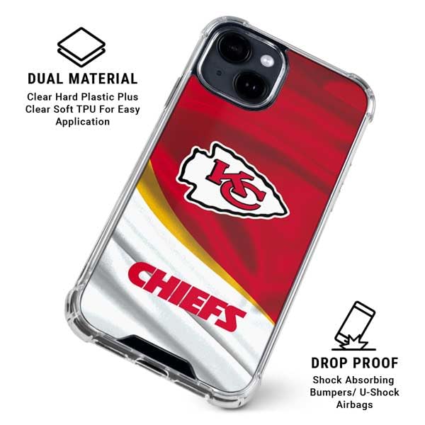 Skinit Clear Phone Case Compatible with iPhone 14 - Officially Licensed NFL Kansas City Chiefs Design