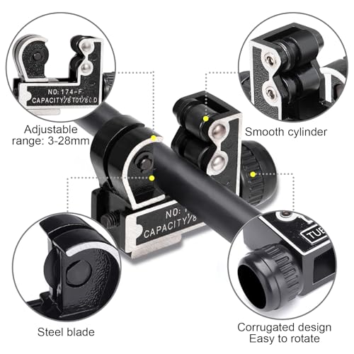 Copper Pipe Cutter 3-28mm, Mini Tube Cutter for Cutting Pipes of Copper, Brass, Aluminum for Plumbing, HVAC Work, Automotive Repairs, DIY Projects 5 Copper Pipe Cutter 3-28mm, Mini Tube Cutter for Cutting Pipes of Copper, Brass, Aluminum for Plumbing, HVAC Work, Automotive Repairs, DIY Projects - Image 5