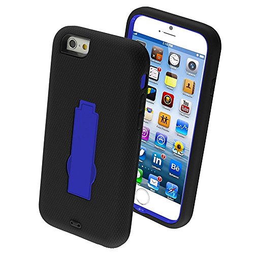 Asmyna Symbiosis Stand Protector Cover For Iphone 6 - Retail Packaging - Blue/Black #TOP1