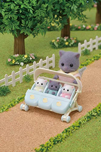 Calico Critters Triplet Stroller, Accessory For Triplet Babies , Blue #TOP4
