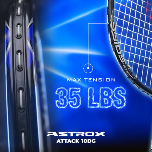 Image of Yonex Astrox Attack 10DG Ultra Strong| Made with Japanese Graphite|Strung Badminton Racquet with Full Cover (80 Grams - 32 Lbs, Safety Yellow)