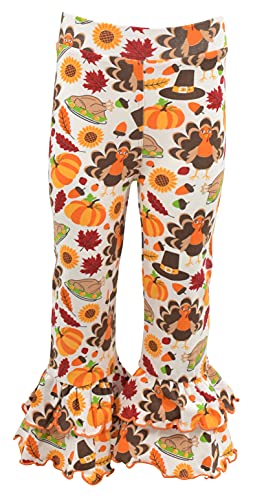 Image of Unique Baby 2 Piece Girls Double Ruffle Leggings and Long Sleeve Shirt Clothes Set Kid and Toddler Girl Outfit