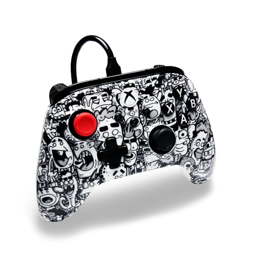 Image of PowerA Advantage Plus Wired Controller for Xbox Series X|S - Sketch Riot, officially licensed, adjustable height thumbsticks, hall effect, mappable buttons, works with Xbox One and Windows 10 /11 PC (Amazon Exclusive)