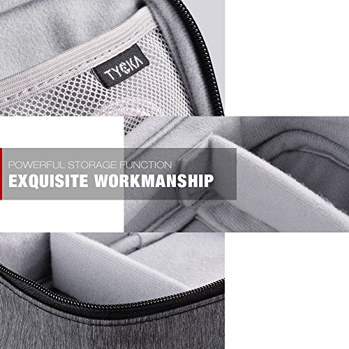 TYCKA Mini Travel Electronics Accessories Storage Bags with Two Adjustable Dividers for Cable, Cord, USB, SD Cards, Chargers, Deep Gray
