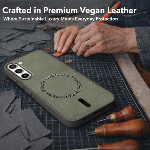 Image of Jkobi Leather Finish Back Cover Case for Samsung Galaxy S23 Plus 5G (MagSafe Compatible Wireless Charging | Soft Touch | Camera Bump Protection)