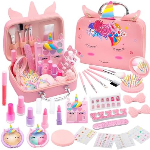 Amazon.com: Washable & Non-Toxic Kids Makeup Kit Girls - Real Cosmetic ...