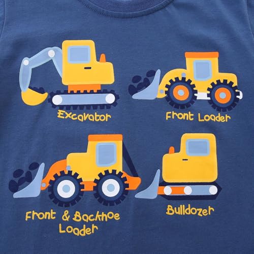 Image of Toddler Boy Clothes Cartoon Cotton Summer Short Sleeve T-Shirt and Shorts Kids Outfit Set 2-7 Year