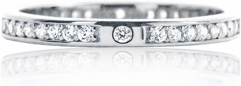 Prjewel Beautiful 925 Sterling Silver Cubic Zirconia Eternity Band Ring