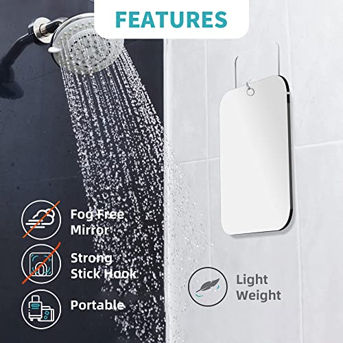 2 Pack Shower Mirror Fogless For Shaving Mirror For Showe,8"X6"Medium Mirror For Wall Hanging,Camping Travel Mirrors,Unbreakable Handheld Mirror,Makeup Plastic,Fog Free Shave Anti Fog Proof,Bathroom #TOP3