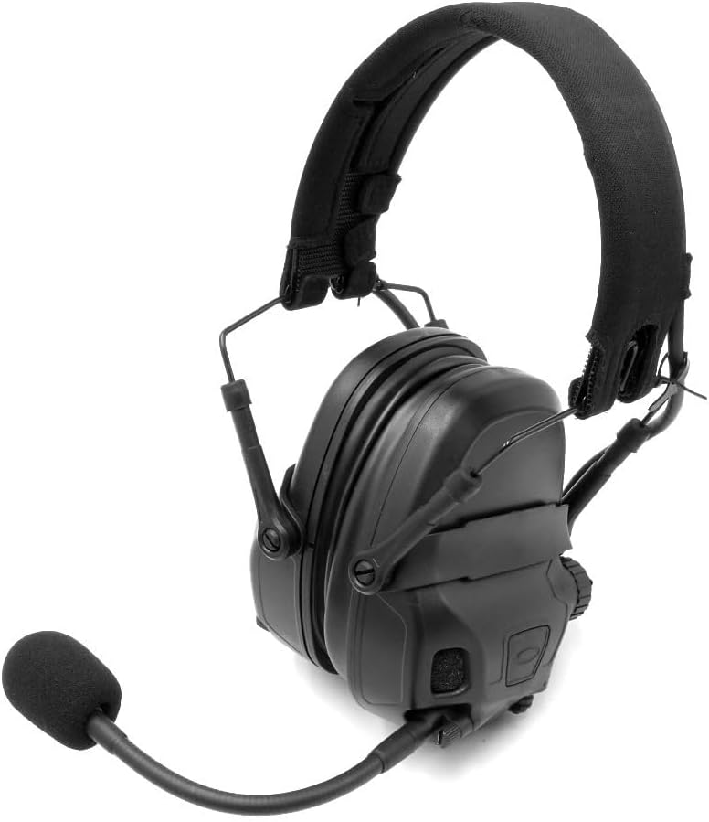 FMA AMP Headset Headphone Head & Helmet-Mounted Pickup Noise Reduction Communication Headphone Hear Protection Earmuffs，Black (Black Sets & PTT V60)
