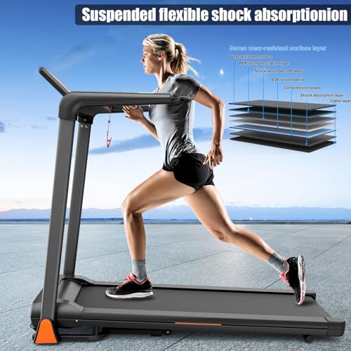 Image of 3.5 Horsepower Folding Walking Pad 330LBS Capacity Portable Treadmill with 0.5-8.5MPH Speed LED Display for Home Office