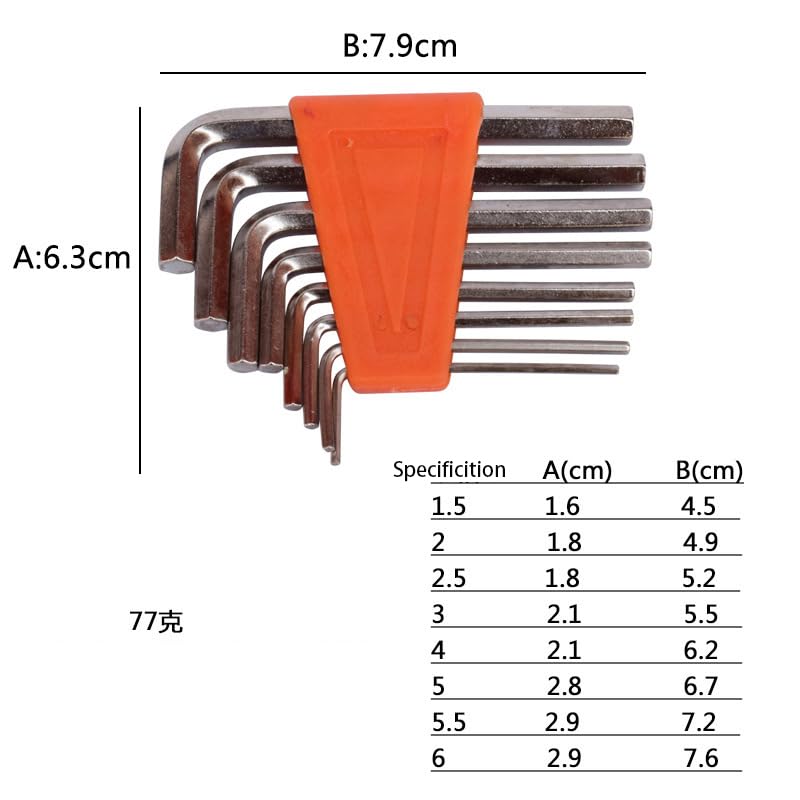☆6 ☆15 A57 A46 A48 ララン 9 Pcs Hex Star Alan Key Wrench Set Drilled Tips L Shape Kit