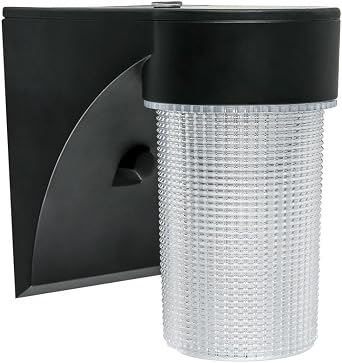 Commercial Electric 17-Watt Black Outdoor Integrated LED Jelly Jar Wall Pack Light with Dusk to Dawn Control