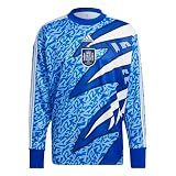 ADIDAS Men's Spain ICON Goalkeeper Jersey, Bahia Light Blue/Glow Blue, Medium