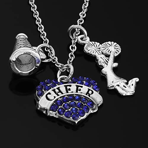 HUTIMY Cheerleader Necklace for Teen Little Cheer Charm Jewelry for Cheer Coach Cheerleader Necklaces2